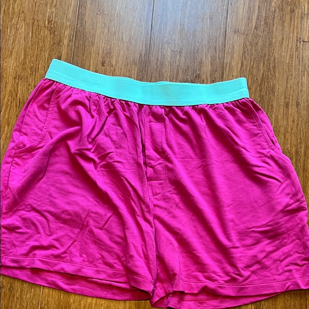 Jambys Pink Women's Shorts with Teal Waistband